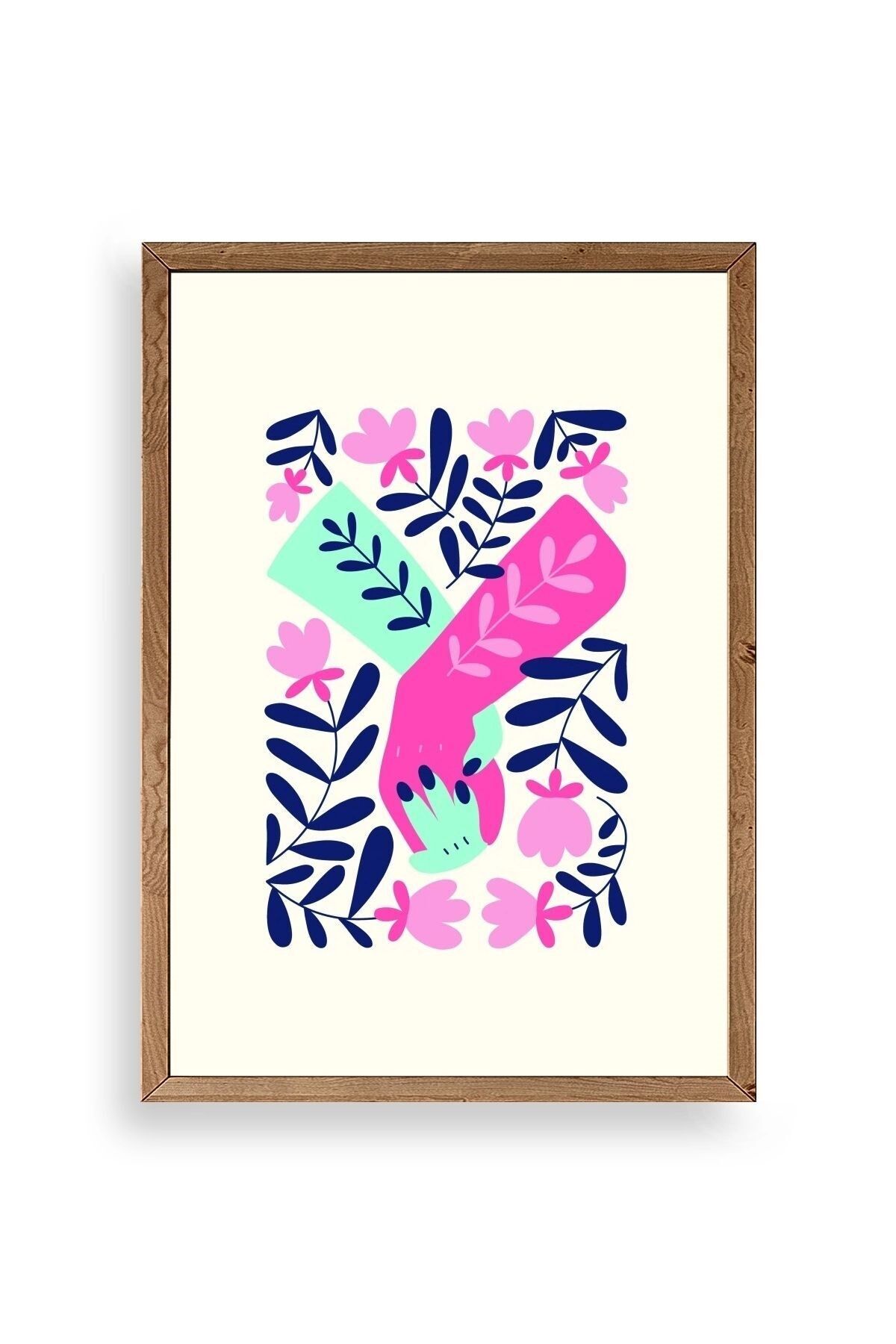 Soyut Ahşap Çerçeveli Tablo 50 x 70