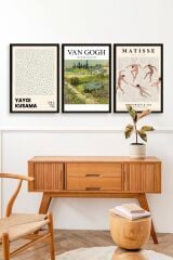 Ünlü Tablolar Üçlü Ahşap Çerçeveli Tablo 40 x 60