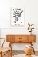 Recycle Ahşap Çerçeveli Tablo 23 x 30