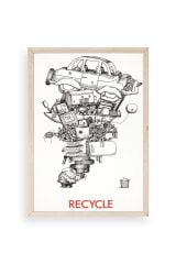 Recycle Ahşap Çerçeveli Tablo 23 x 30
