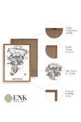Recycle Ahşap Çerçeveli Tablo 17 x 23