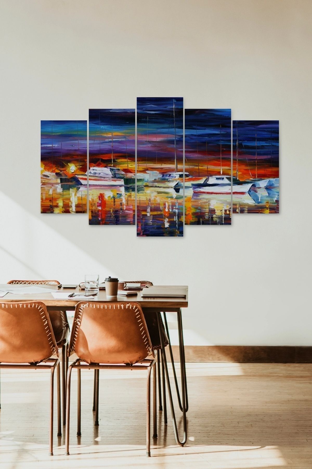 Deniz Manzarası 5 Parçalı Mdf Tablo 60 x 100