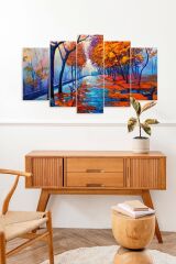 Sonbahar Cadde 5 Parçalı Mdf Tablo 60 x 100