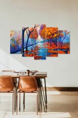 Sonbahar Cadde 5 Parçalı Mdf Tablo 60 x 100