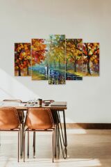 Sonbahar Yağmur 5 Parçalı Mdf Tablo 60 x 100