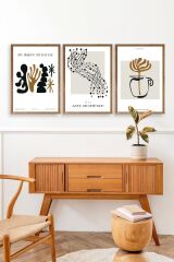 Modern Üçlü Ahşap Çerçeveli Tablo 40 x 60