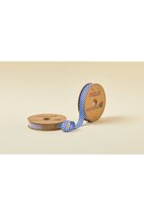 Biye Ekoseli Katlı E08 Lacivert 2 cm 25 Metre %65 Koton %35 Polyester