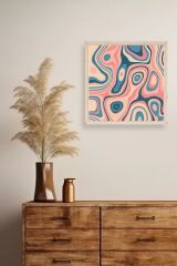 Soyut Ahşap Çerçeveli Tablo 50 x 50