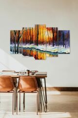 Deniz Manzarası 5 Parçalı Mdf Tablo 60 x 100