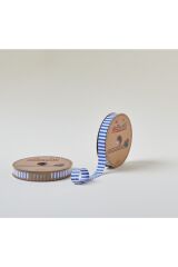 Biye Kalın Çizgili Katlı F01 Mavi 2 cm 25 Metre %65 Koton %35 Polyester