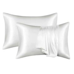 Antibakteriyel Terletmeyen İpek Saten Yastık Kılıfı 2'li 50x70 Beyaz
