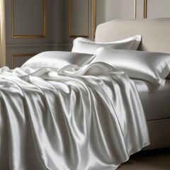 Antibakteriyel Terletmeyen İpek Saten Yastık Kılıfı 2'li 50x70 Beyaz