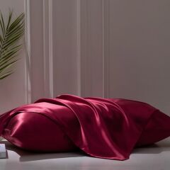 Antibakteriyel Terletmeyen İpek Saten Yastık Kılıfı 2'li 50x70 Bordo