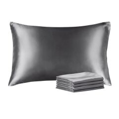 Antibakteriyel Terletmeyen İpek Saten Yastık Kılıfı 2'li 50x70 Gri