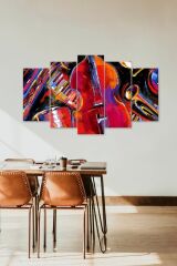 Viole Manzarası 5 Parçalı Mdf Tablo 60 x 100