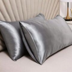 Antibakteriyel Terletmeyen İpek Saten Yastık Kılıfı 2'li 50x70 Gri