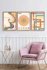 Bauhaus Üçlü Ahşap Çerçeveli Tablo 30 x 40