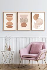Modern Üçlü Ahşap Çerçeveli Tablo 30 x 40