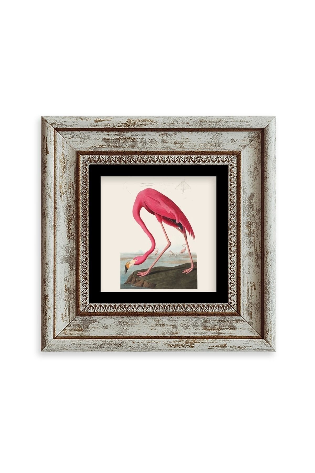 Flamingo Çerçeveli Taş Tablo 20 cm
