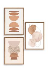 Modern Üçlü Ahşap Çerçeveli Tablo 23 x 30