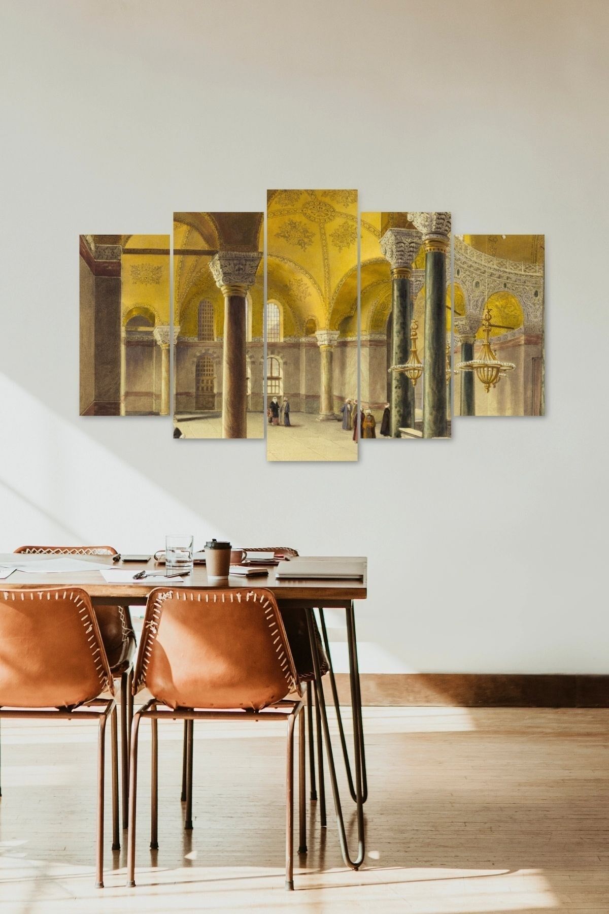 Tarihi Manzara 5 Parçalı Mdf Tablo 60 x 100