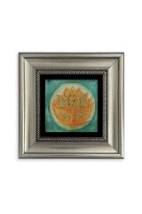 Lotus Çiçeği Çerçeveli Taş Tablo 20 cm