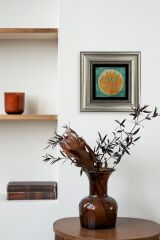 Lotus Çiçeği Çerçeveli Taş Tablo 20 cm