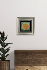 Lotus Çiçeği Çerçeveli Taş Tablo 20 cm