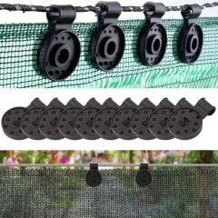 BUFFER® 10 Adet Güneşlik Filesi Sabitleme Klipsleri, Gölgelik Bezi ve Brandalar İçin Dayanıklı Plastik Kelepçe Kancaları