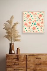 Çiçek Ahşap Çerçeveli Tablo 42 x 42