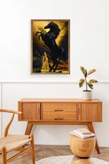 At Ahşap Çerçeveli Tablo 50 x 70