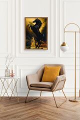 At Ahşap Çerçeveli Tablo 50 x 70