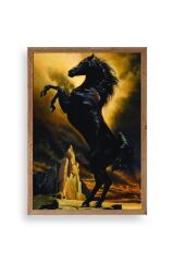 At Ahşap Çerçeveli Tablo 50 x 70