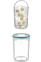 BUFFER® Zeytin Turşu Sebze Yıkama Kutusu Klipsli Kapaklı Saklama Kabı