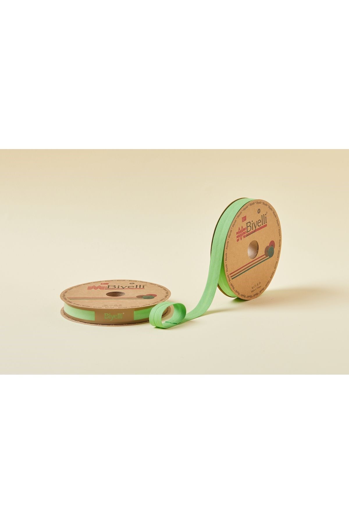 Biye Koton Katlı D09 Yeşil 2 cm 25 Metre %65 Koton %35 Polyester