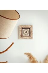 Kufi Allah Yazılı Çerçeveli Taş Tablo , Çerçeveli Taş Duvar Dekoru 20 cm