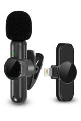 BUFFER® Type C Uyumlu İphone Dönüştürücülü Kablosuz Yaka Mikrofonu Android ve İphone Uyumlu Mini Mikrofon