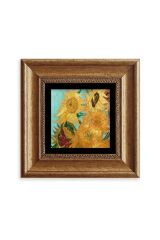 Ayçiçeği Çerçeveli Taş Tablo 20 cm
