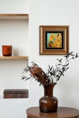 Ayçiçeği Çerçeveli Taş Tablo 20 cm