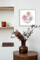 Çiçek Ahşap Çerçeveli Tablo 42 x 42