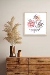 Çiçek Ahşap Çerçeveli Tablo 42 x 42