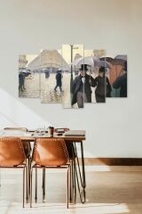 Yağmur ve İnsanlar 5 Parçalı Mdf Tablo 60 x 100