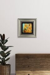 Ayçiçeği Çerçeveli Taş Tablo 20 cm