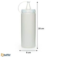 BUFFER® Şeffaf Kapaklı Sızdırmaz Yağlık Sosluk Şişesi Plastik Yağdanlık 400 ml AP-9028