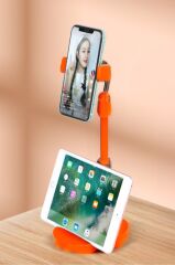 BUFFER® Masa Üstü Tablet ve Telefon Tutucu Plastik Aparat Turuncu Telefon Standı