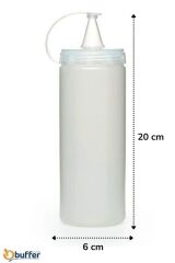 BUFFER® Şeffaf Kapaklı Sızdırmaz Yağlık Sosluk Şişesi Plastik Yağdanlık 400 ml AP-9028