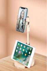 BUFFER® Masa Üstü Tablet ve Telefon Tutucu Plastik Aparat Beyaz Telefon Standı