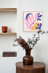 Soyut Ahşap Çerçeveli Tablo 23 x 23