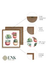 Kaktüs Ahşap Çerçeveli Tablo 23 x 23