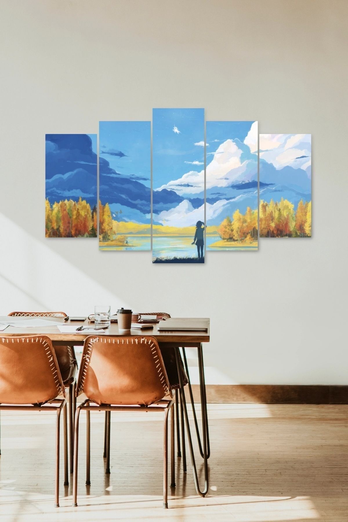 Manzara Doğa 5 Parçalı Mdf Tablo 60 x 100